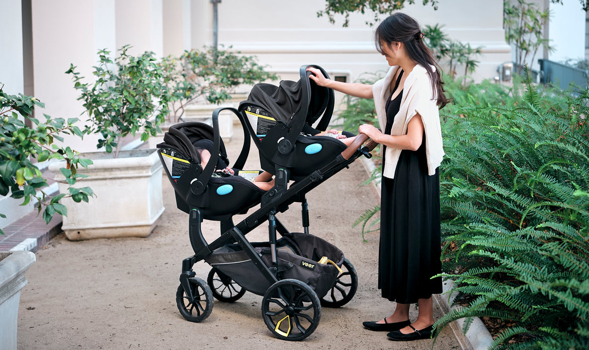 Switch and Roll stroller with second seat and infant car seat